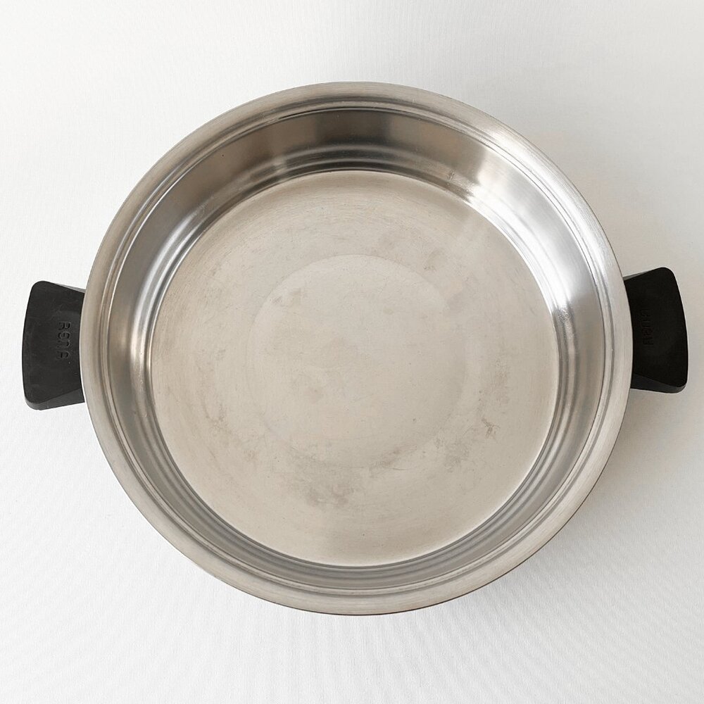 Vintage Rena-Ware 3-Ply Skillet Frying Pan Stainless Steel Double Handles 9.5"